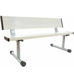 Edwards 5' Aluminum Bench With Back - White